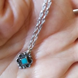 Turquoise n sterling long necklace
